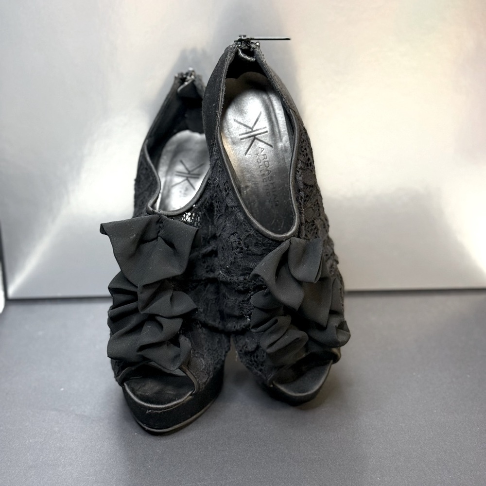 Kardashian black open toed high heels Brand New w/o tags